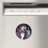 Aimant Équipe de suicide | Harley Quinn Graffiti encré (In Situ (Lave-vaisselle))