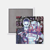 Aimant Équipe de suicide | Joker & Harley Typographie Pho (Recto/Verso)