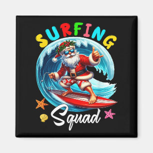 Aimant Équipe De Surf Noël En Juillet Père Noël Hawaiian 