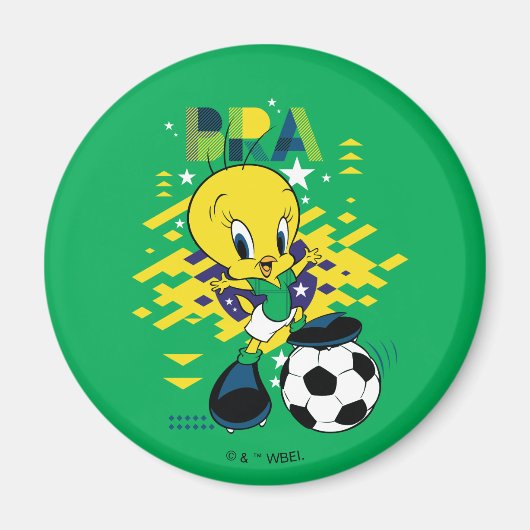 Aimant Équipe de TWEETY™ Brésil Graphisme de football (Devant)