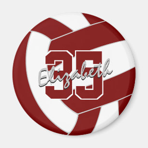 Aimant équipe de volley-ball blanc marron couleurs cadeau