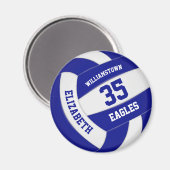 Aimant équipe de volley-ball bleu blanc nom filles garçon (Recto/Verso)