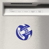 Aimant équipe de volley-ball bleu blanc nom filles garçon (In Situ (Lave-vaisselle))