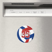 Aimant équipe de volley-ball bleu rouge cadeaux de moins  (In Situ (Lave-vaisselle))