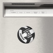 Aimant équipe de volley-ball noir blanc couleurs garçons  (In Situ (Lave-vaisselle))