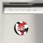 Aimant équipe de volley-ball noir rouge cadeaux (In Situ (Lave-vaisselle))