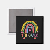 Aimant Équipe d'enseignants de 4e année de l'arc-en-ciel (Recto/Verso)