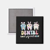 Aimant Équipe dentaire Funny Teeth Dentiste Joyeuse fête  (Recto/Verso)