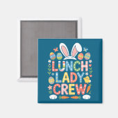 Aimant Équipe des dames de déjeuner Pâques Cantine Lapin (Recto/Verso)
