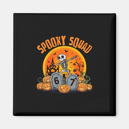Aimant Équipe effrayante drôle 67 squelette Halloween 67 (Devant)