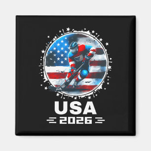 Aimant Équipe États-Unis 2026 Drapeau Américain Hockey Ét