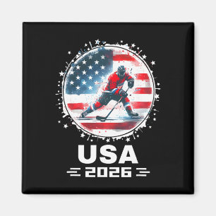 Aimant Équipe États-Unis 2026 Drapeau Américain Hockey Ét