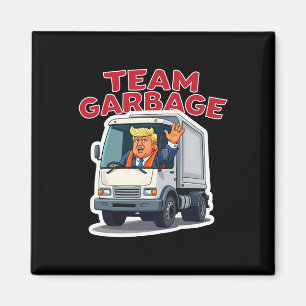 Aimant Équipe Garbyge Drôle Trump Conduisant Un Camion Po