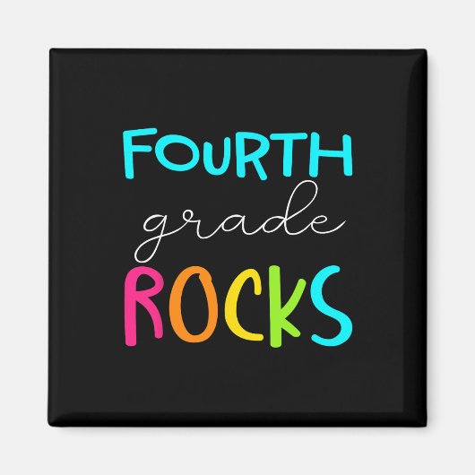 Aimant Équipe Grade Rocks enseignant de 4e année (Devant)