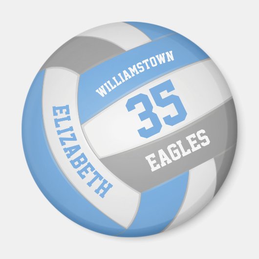 Aimant équipe gris clair couleurs enfants volley (Devant)