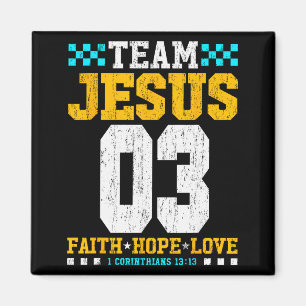 Aimant Équipe Jésus 03 Foi Espoir Amour Bible chrétienne 