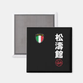 Aimant Équipe Karaté Shotokan Italie Drapeau Kanji Mar ja (Recto/Verso)