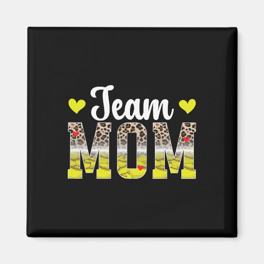 Aimant Équipe Maman Léopard Softll Équipe Maman Softll Éq (Devant)