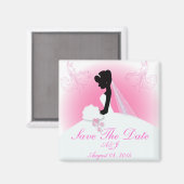 Aimant Équipe mariée Robe de mariée Mariée silhouette de  (Recto/Verso)