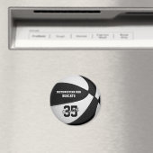 Aimant équipe noir blanc couleurs filles garçons basket (In Situ (Lave-vaisselle))