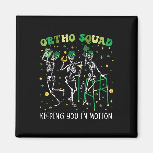 Aimant Équipe Ortho Squelettes Danseurs St Patricks Ortho (Devant)