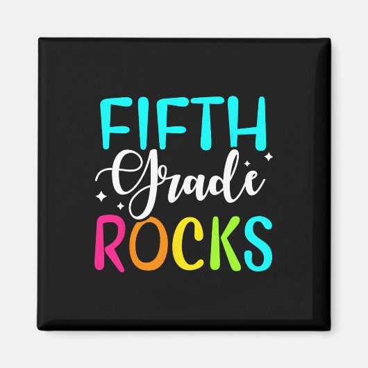 Aimant Équipe Rocks de 5e année Enseignant de 5e année (Devant)