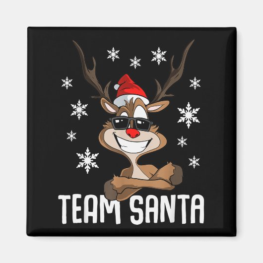 Aimant Équipe Santa Renne de Noël (Devant)