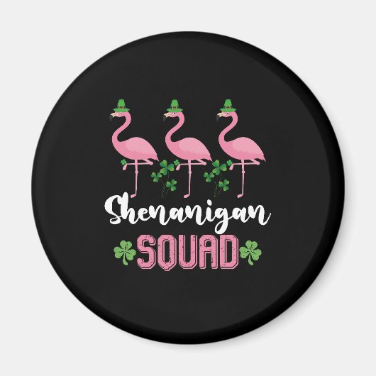 Aimant Équipe Shenanigan Flamingo Leprechaun St Patrick's (Devant)