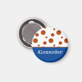 Aimant Équipe sportive de basket-ball bleu personnalisé  (Recto/Verso)