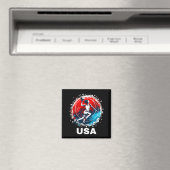 Aimant Équipe Usa de baseball Usa (In Situ (Lave-vaisselle))
