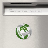 Aimant équipe verte gris couleurs garçons filles volley (In Situ (Lave-vaisselle))