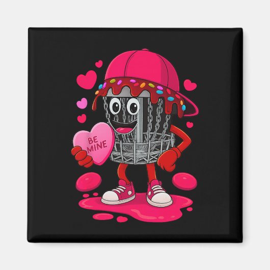 Aimant Équipement de disc golf Playera Saint-Valentin Cœu (Devant)