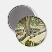 Aimant Eric Ravilious - Deux femmes dans un jardin, art (Recto/Verso)