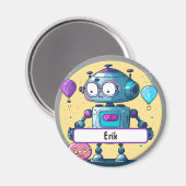 Aimant Erik the Brainy Bot with Custom Nametag (Recto/Verso)