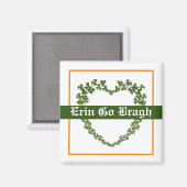 Aimant Erin Go Bragh Coeur Shamrock (Recto/Verso)