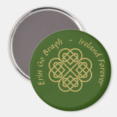 Aimant Erin Go Bragh Gold Celtic Shamrock (Recto/Verso)