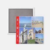 Aimant ERM023 RIMINI, Mosaïque, Italie, Frigo (Recto/Verso)