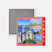 Aimant ERM024 RIMINI, Italie, Mosaïque, Frigo (Recto/Verso)