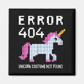 Aimant Error 404 Unicorn Costume Found Halloween Programm (Devant)