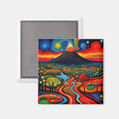 Aimant Éruption du volcan la nuit 10 (Recto/Verso)