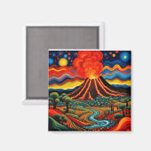 Aimant Éruption du volcan la nuit 6 (Recto/Verso)