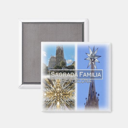 Aimant ES0127 Europe, Espagne, Barcelone, Sagrada Familia (Recto/Verso)