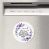 Aimant Esaïe 41:10 Crainte non violet Écriture florale (In Situ (Lave-vaisselle))