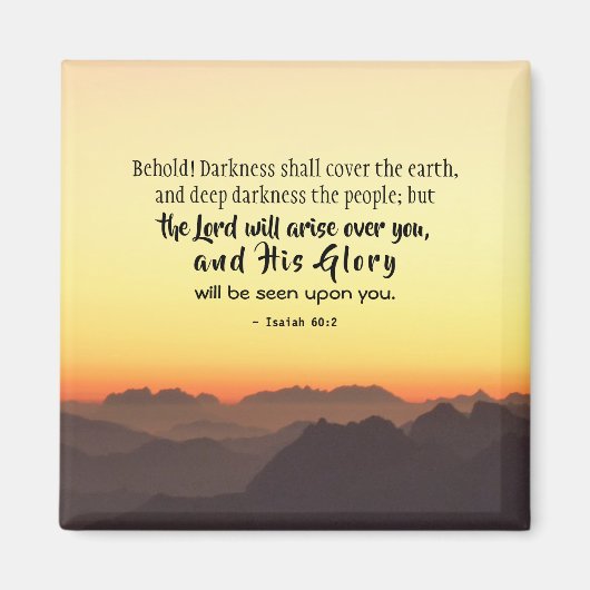 Aimant Esaïe 60:2 L'obscurité couvrira la Bible de la Ter (Devant)