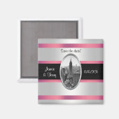 Aimant ESB Date à Sauvegarder Blanc Rose (Recto/Verso)