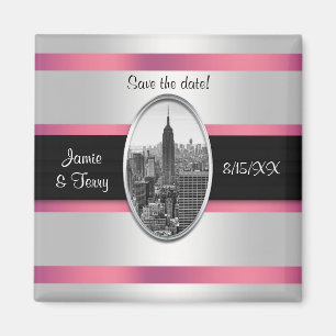 Aimant ESB Date à Sauvegarder Blanc Rose