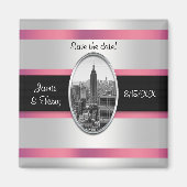 Aimant ESB Enregistrer la date Rose blanc (Devant)