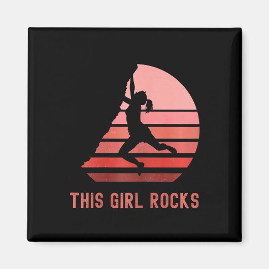 Aimant Escalade, Cette fille déchire, Bloc, Montagne (Devant)