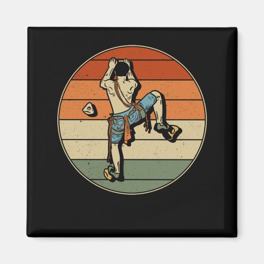 Aimant Escalade de roche à l'intérieur Retro Mountain Cli (Devant)