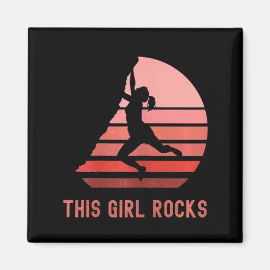 Aimant Escalade Rock Cette Fille Roche Bouldering Mountai (Devant)